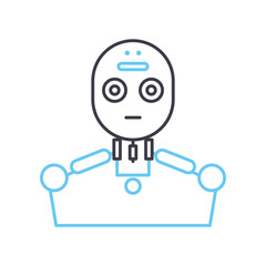 artificial intellegence line icon, outline symbol, vector illustration, concept sign