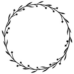 Leaves wreath svg, Round monogram svg, Floral circle wreath