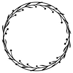 Leaves wreath svg, Round monogram svg, Circle floral frame svg