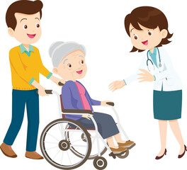 Grandparents,elderly people,grandfather and grandmother, characters in various activities