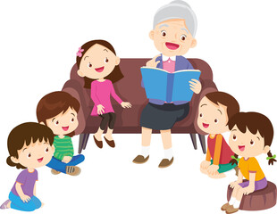 Fototapeta na wymiar Grandparents,elderly people,grandfather and grandmother, characters in various activities
