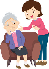 Grandparents,elderly people,grandfather and grandmother, characters in various activities