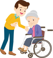 Grandparents,elderly people,grandfather and grandmother, characters in various activities