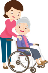 Grandparents,elderly people,grandfather and grandmother, characters in various activities