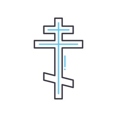 crucifix line icon, outline symbol, vector illustration, concept sign