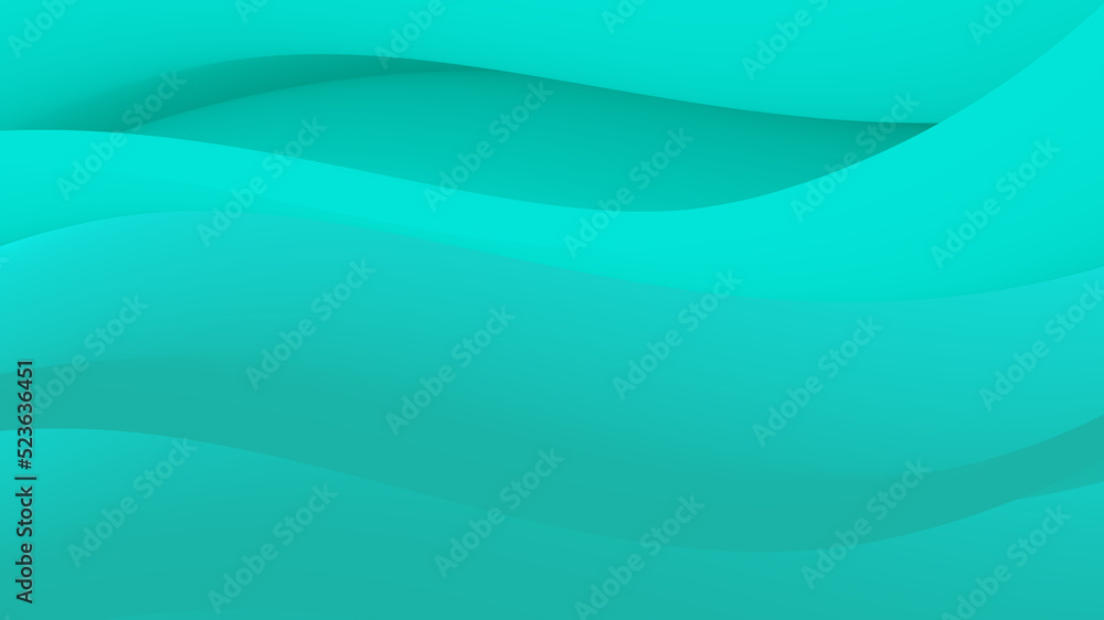 Poster abstract gradient background curves in turquoise tones. turquoise gradient shape vector illustration