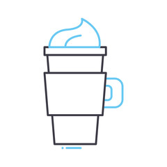 coffee shake line icon, outline symbol, vector illustration, concept sign