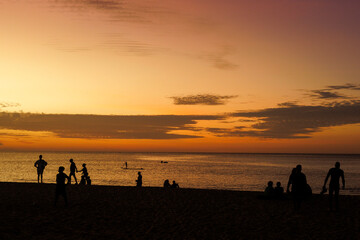 sunset on the beach of Fortaleza