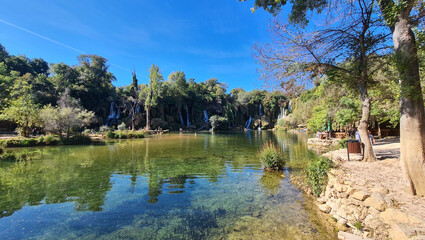 Fototapeta premium Water amphitheater, Kravica waterfalls, Bosnia and Herzegovina, waterfall, kravica,