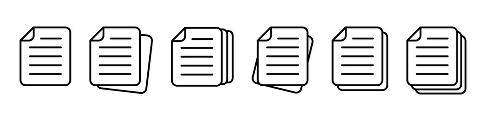 Document icon. File, text document, a sheet of paper document.