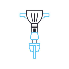 concrete breaker line icon, outline symbol, vector illustration, concept sign
