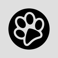 pet paw logo. abstract animal print. vector illustration