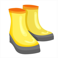 rubber boots in flat style, isolated, vector