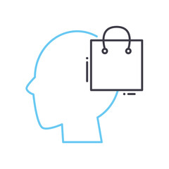 buying decision process line icon, outline symbol, vector illustration, concept sign