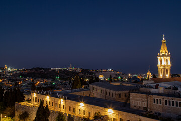 Fototapeta na wymiar Jerusalem view at night