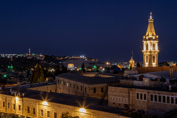 Fototapeta na wymiar Jerusalem at night