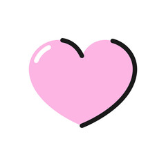 Heart doodle drawing. Simple vector element isolated on white background. Best for print, greeting cards and festive design.