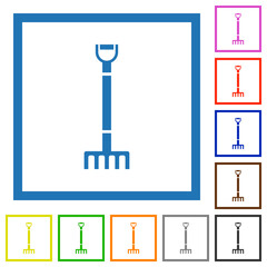 Single rake flat framed icons