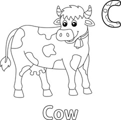 Cow Alphabet ABC Coloring Page C