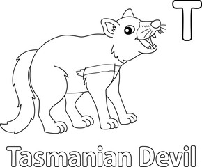 Tazmanian Devil Alphabet ABC Coloring Page T