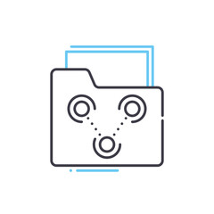 file sharing line icon, outline symbol, vector illustration, concept sign
