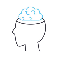 empty mind line icon, outline symbol, vector illustration, concept sign