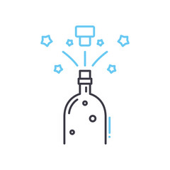 champagne line icon, outline symbol, vector illustration, concept sign