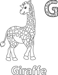Giraffe Alphabet ABC Coloring Page G