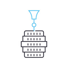 chandelier line icon, outline symbol, vector illustration, concept sign