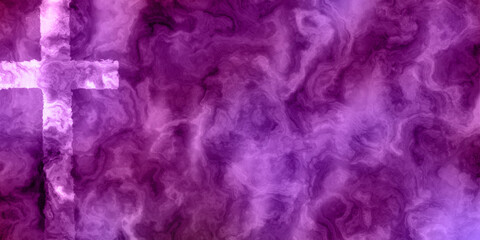 Obraz premium cross on turbulent marbled effect purple and wine 