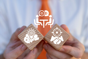 Meeting and consulting concept. Expert advice. Business, finance, education professional...