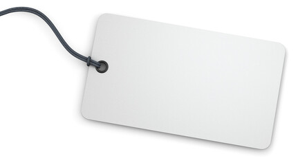 Blank white hang tag isolated