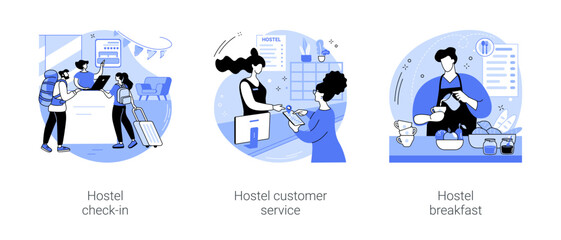 Hostel business isolated cartoon vector illustrations se