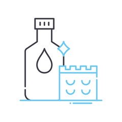 cleaning liquid line icon, outline symbol, vector illustration, concept sign