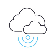 cloud wireless service line icon, outline symbol, vector illustration, concept sign