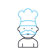 chief line icon, outline symbol, vector illustration, concept sign