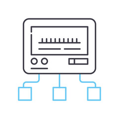 control administration line icon, outline symbol, vector illustration, concept sign