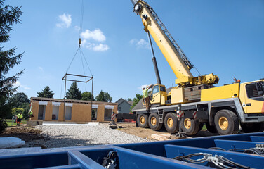Modular Home Second Half Lowered in Place