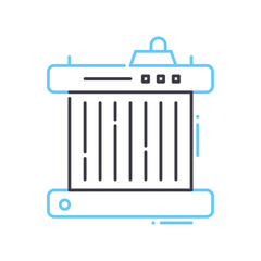 car radiator line icon, outline symbol, vector illustration, concept sign