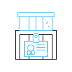 enterprise identity line icon, outline symbol, vector illustration, concept sign