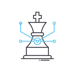 business strategy line icon, outline symbol, vector illustration, concept sign
