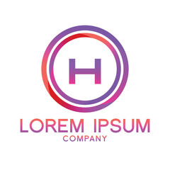 Letter H line logo design Creative minimal linear monogram symbol. Universal elegant vector sign design. Premium type of business logo. Graphic alphabet symbol for technology identity