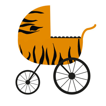 panterka w&oacute;zek dla dzieci dziecięcy bebe bobas lalka koła zielony clipart