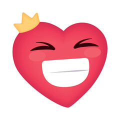 heart with crown smiling