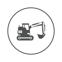 Industry construction digger icon | Circle version icon |