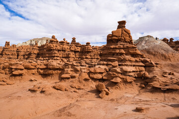 Natural beauty of sandstone formations in Goblin Valley State Park in Utah