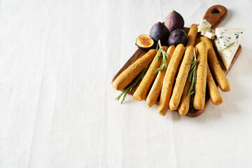 Grissini, bread stick, italian traditional cuisine close