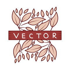 vector label line floral