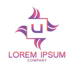 Letter U line logo design Creative minimal linear monogram symbol. Universal elegant vector sign design. Premium type of business logo. Graphic alphabet symbol for technology identity