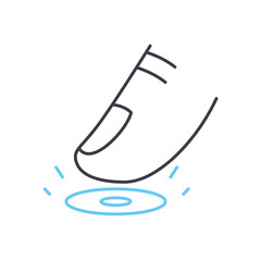 fingerprint scanner line icon, outline symbol, vector illustration, concept sign